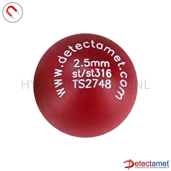 DE911007 Metaaldetectie testbal 35 mm FE 1.5 mm rood